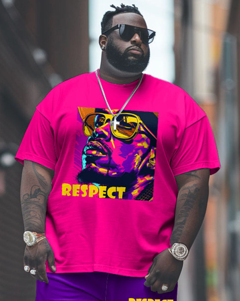 Big & Tall Graphic Graffiti T-Shirt Pants Set for big men view 2