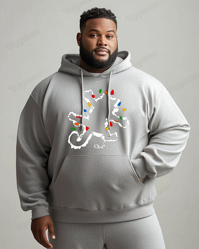 Big & Tall Athletic Streetwear Hoodie Sweatpants Set for big men view 2