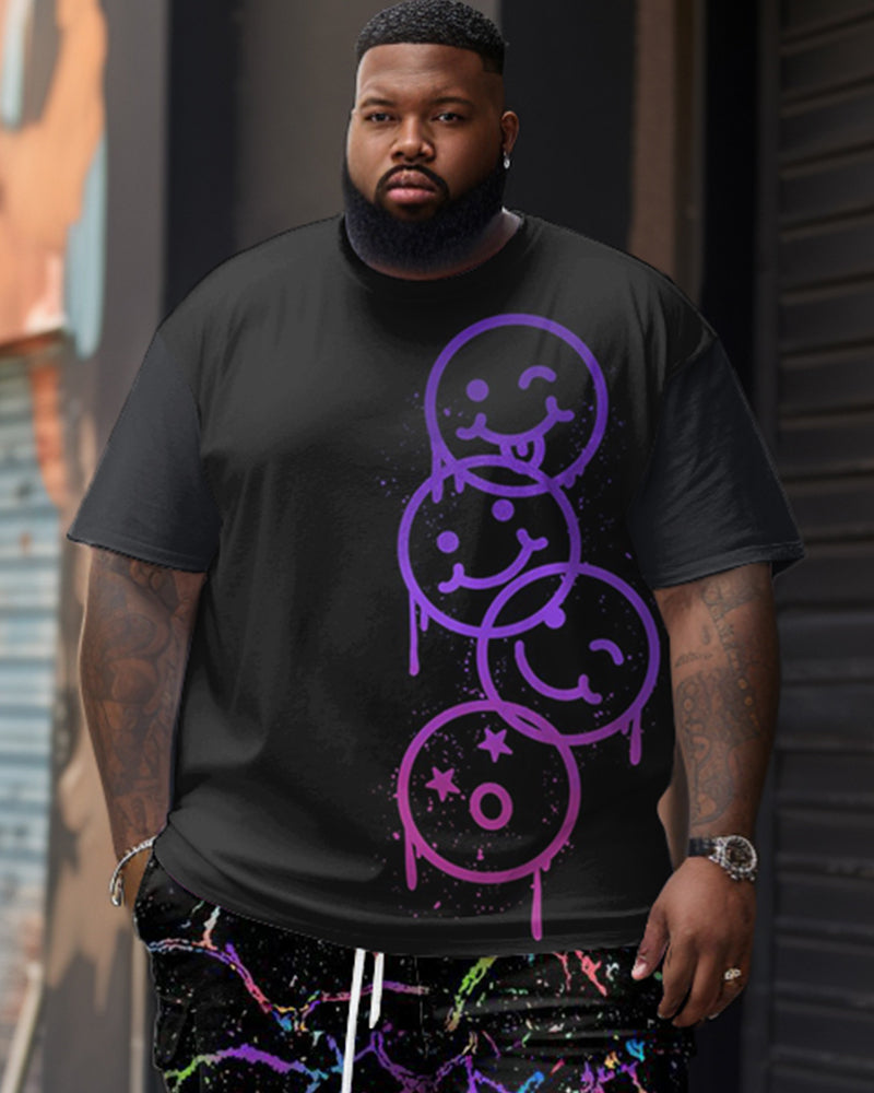 Big & Tall Graphic Smiley Two-piece Set for big men view 2