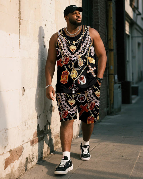 Big & Tall Black Vintage Two-piece Set for big men view 1