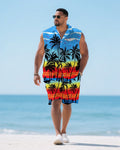 Big & Tall Hawaiian T-Shirt Shorts Set for big men view 1