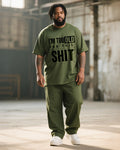 Big & Tall Graphic T-Shirt Pants Set for big men view 1