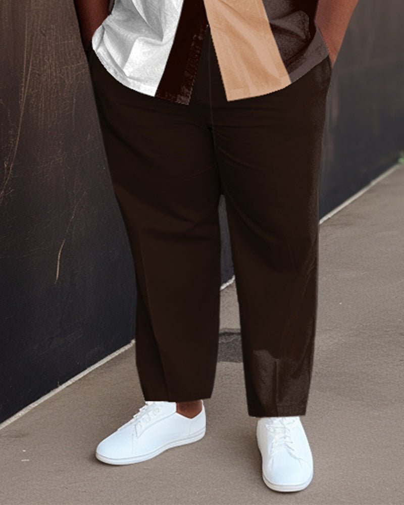 Big & Tall Gradient Shirt Shorts Set for big men view 3