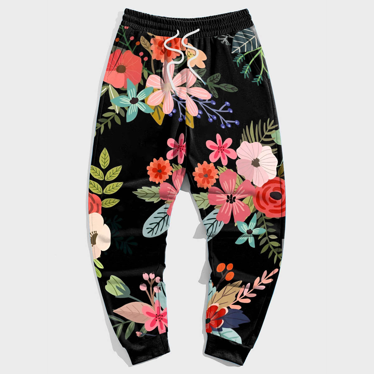 Big & Tall Black Floral Pants for big men