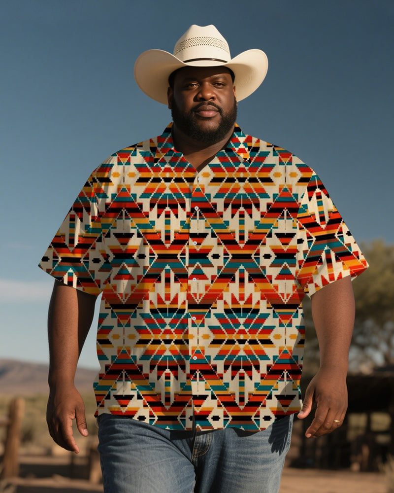 Big & Tall Western Graphic Short Sleeve Shirt for big men view 1