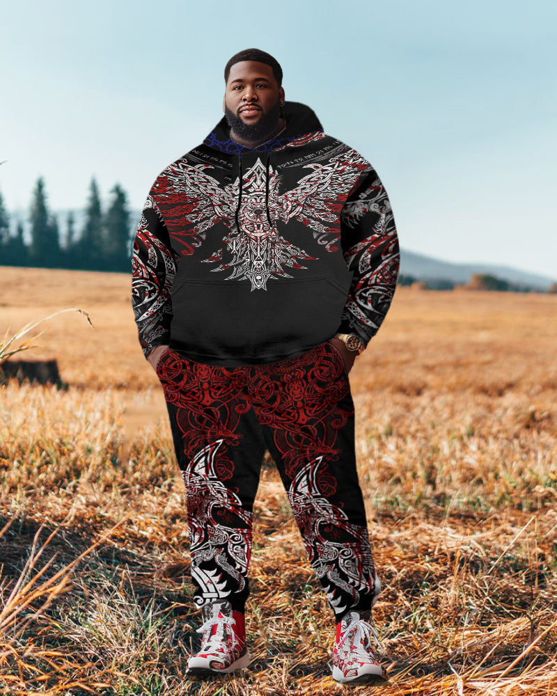 Big & Tall Streetwear Hoodie Sweatpants Set for big men view 1