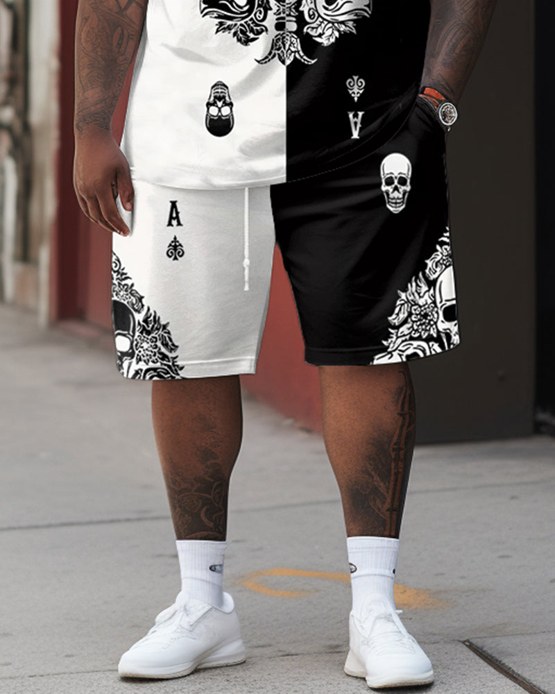 Big & Tall Graphic Streetwear Skull Two-piece Set for big men view 3