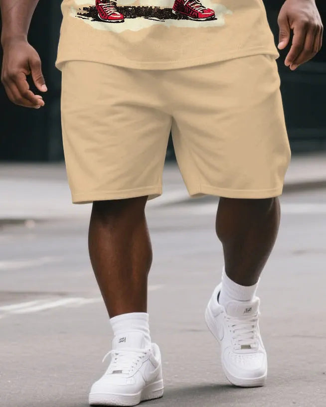 Big & Tall Graphic T-Shirt Shorts Set for big men view 3