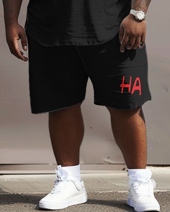 Big & Tall Streetwear T-Shirt Shorts Set for big men view 3