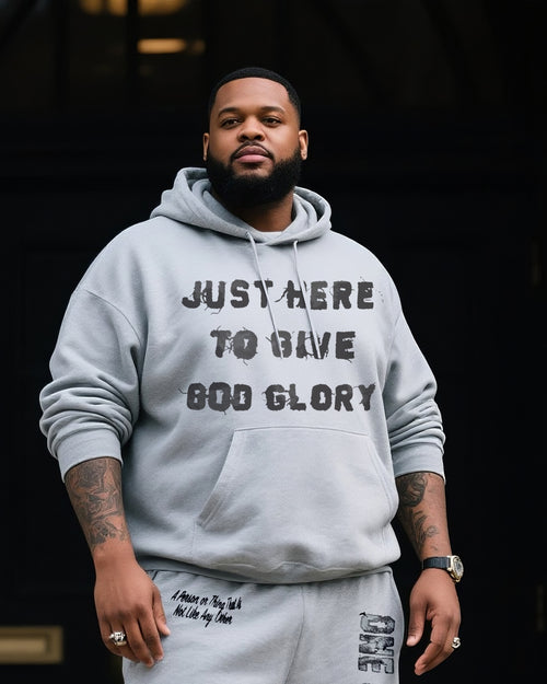 Big & Tall Denim Colorblock Geometric Hoodie for big men view 2