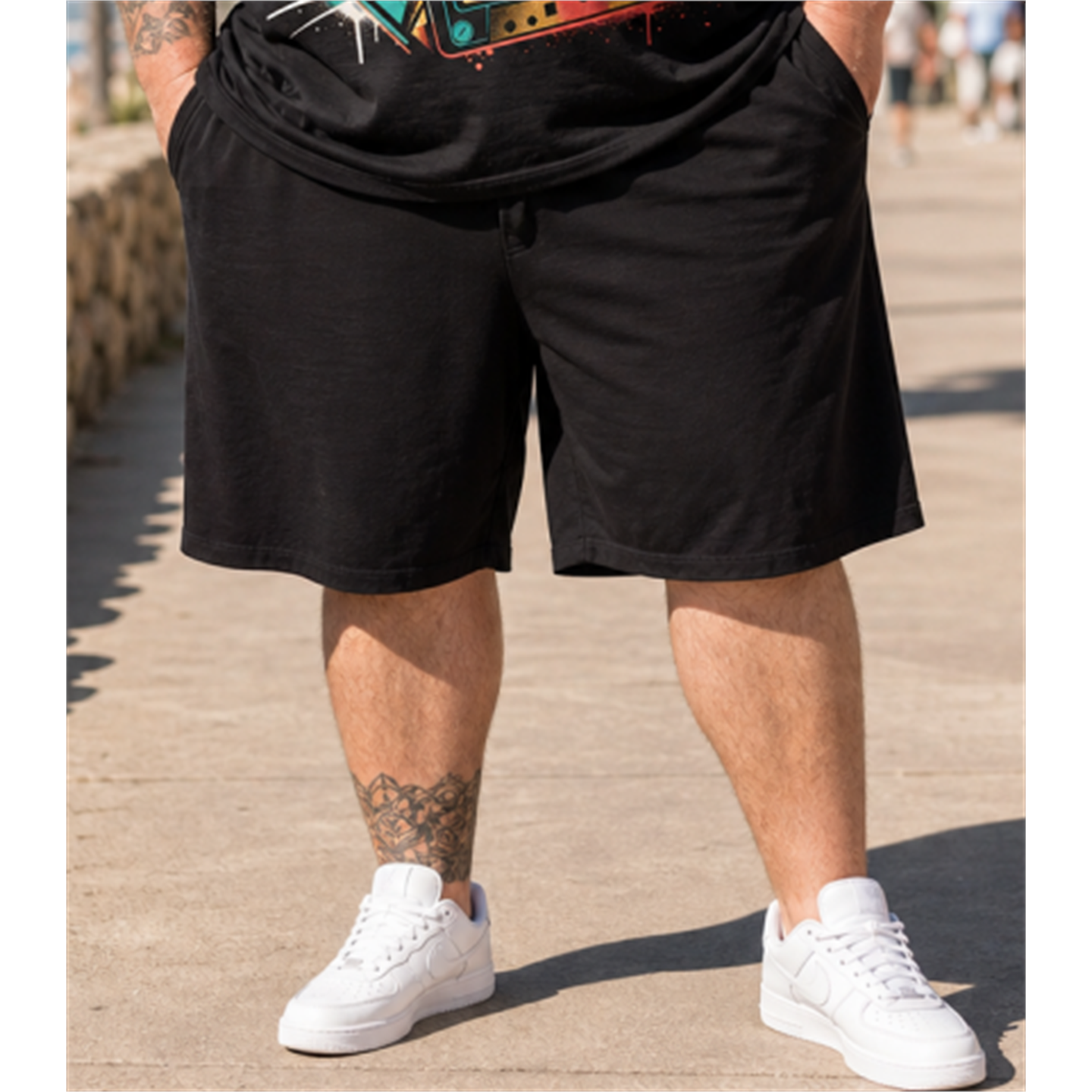 Big & Tall Hawaiian Tropical T-Shirt Shorts Set for big men view 3