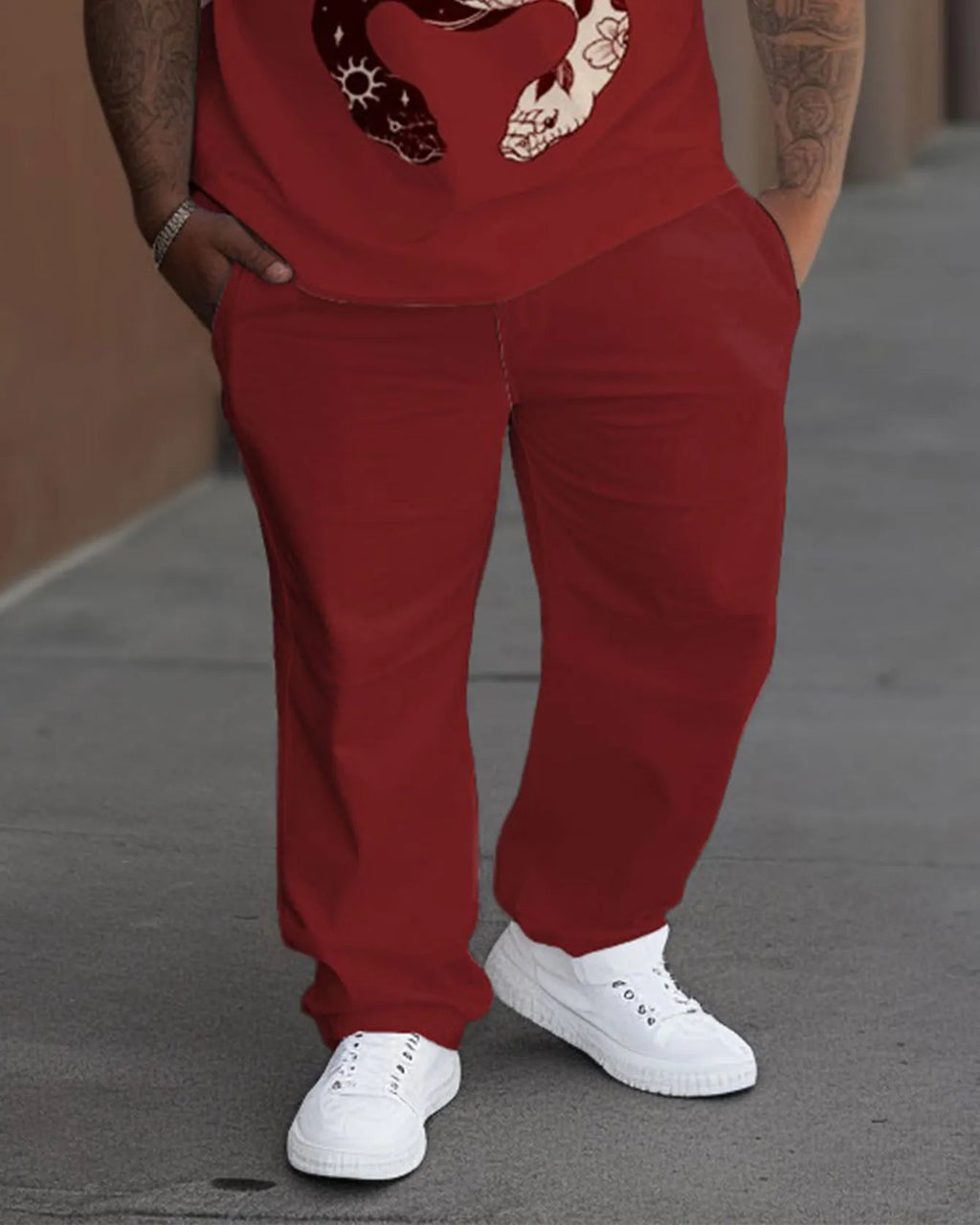 Big & Tall Graphic Streetwear T-Shirt Pants Set for big men view 3
