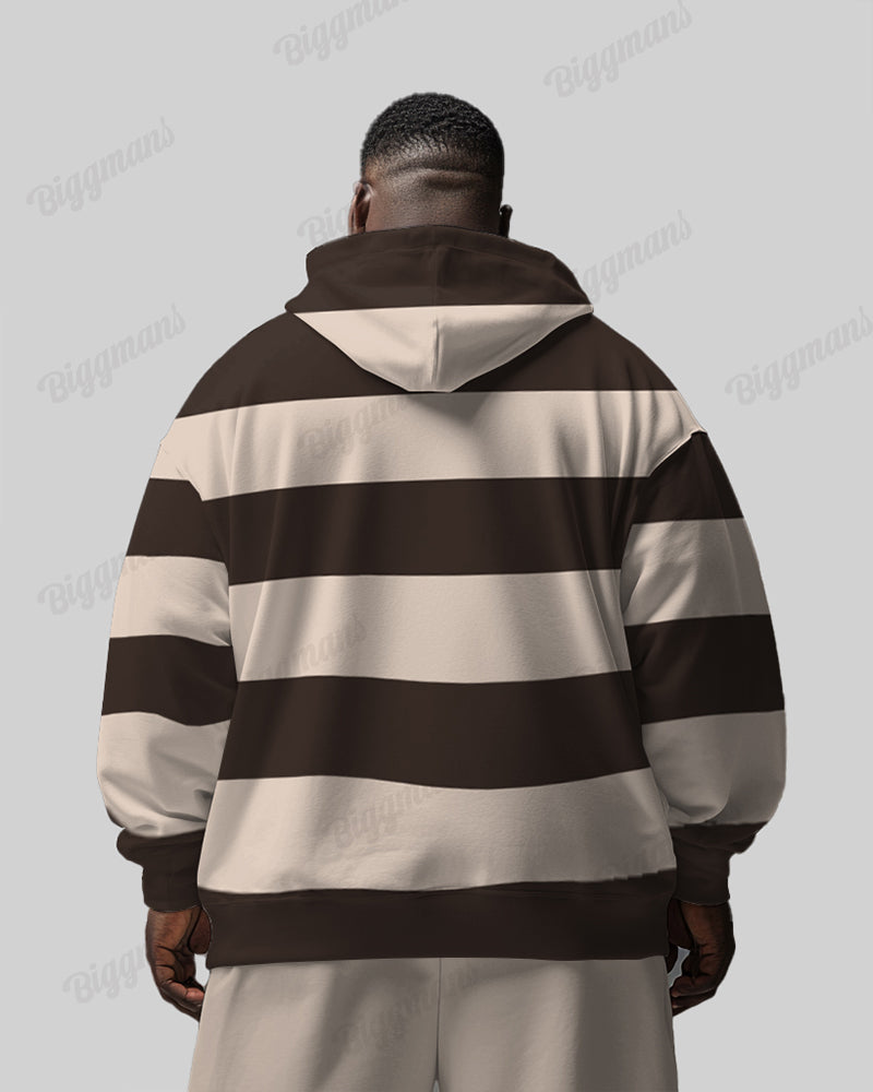 Big & Tall Striped Hoodie for big men view 3