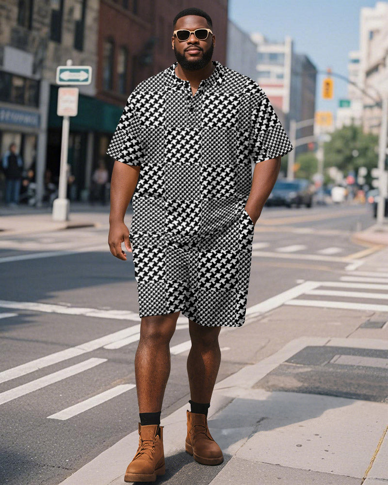 Big & Tall Business Casual Polo Shorts Set for big men view 1