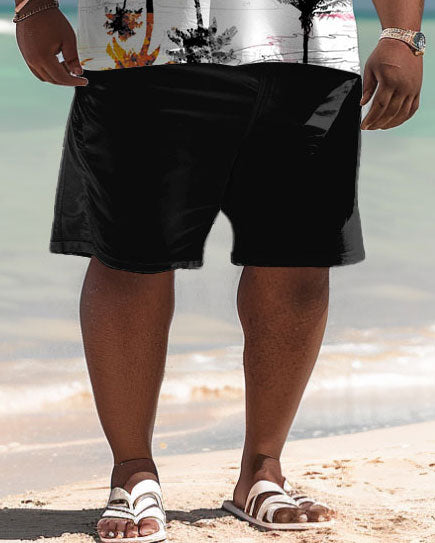 Big & Tall Hawaiian Graphic Graffiti Polo Shorts Set for big men view 3