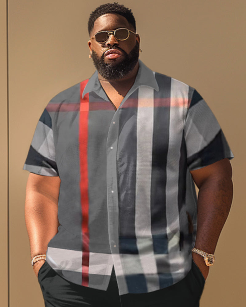 Big & Tall Plaid Graphic Jeans for big men view 3