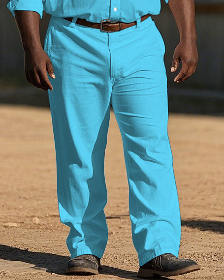 Big & Tall Western Floral T-Shirt Pants Set for big men view 3