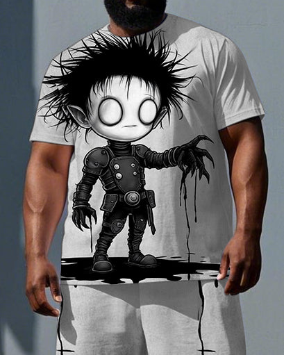 Big & Tall Graphic T-Shirt Shorts Set for big men view 2