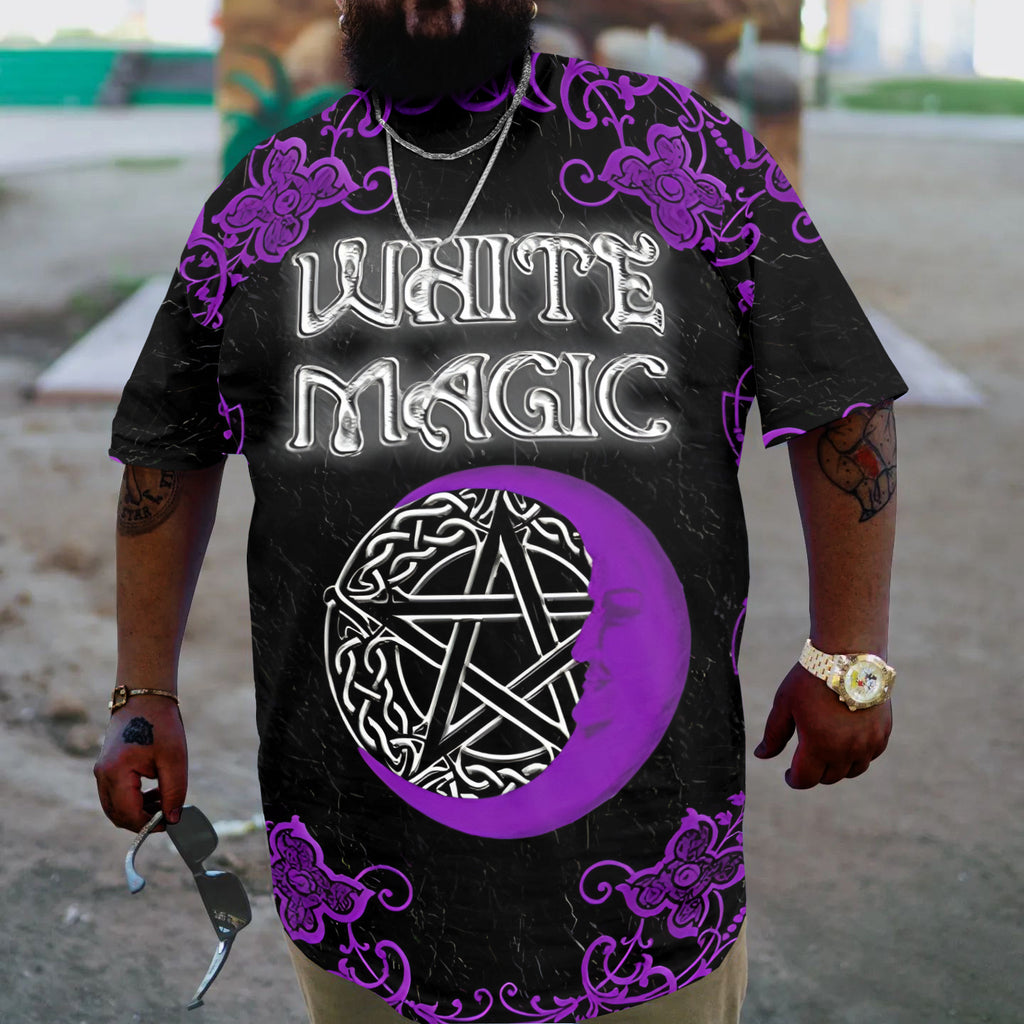 Big & Tall White Streetwear T-Shirt for big men view 2