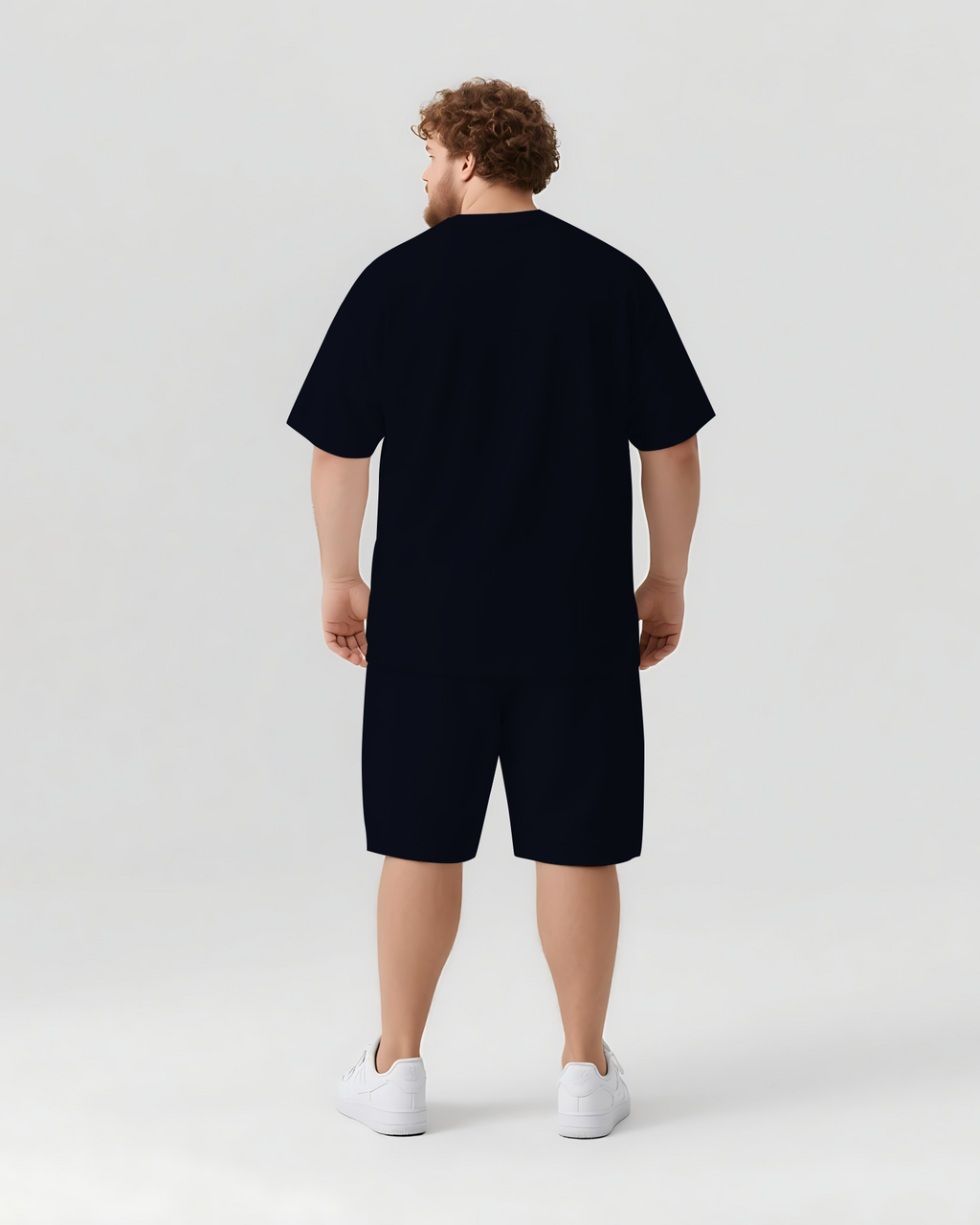 Big & Tall Graphic Streetwear T-Shirt Shorts Set for big men view 3