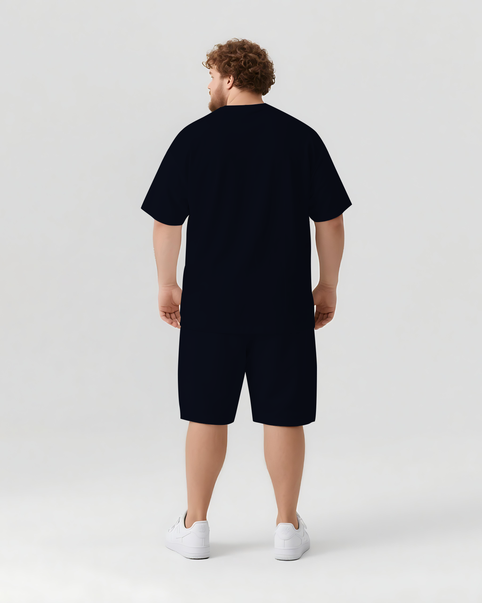 Big & Tall Graphic Streetwear T-Shirt Shorts Set for big men view 3