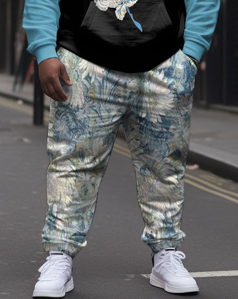Big & Tall Floral Hoodie Sweatpants Set for big men view 3