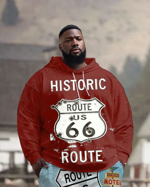 Big & Tall Western Graphic Hoodie Sweatpants Set for big men view 2
