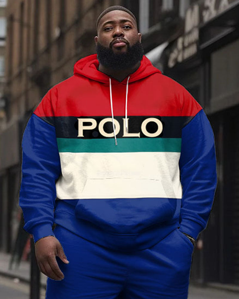 Big & Tall Graphic Hoodie Sweatpants Set for big men view 2