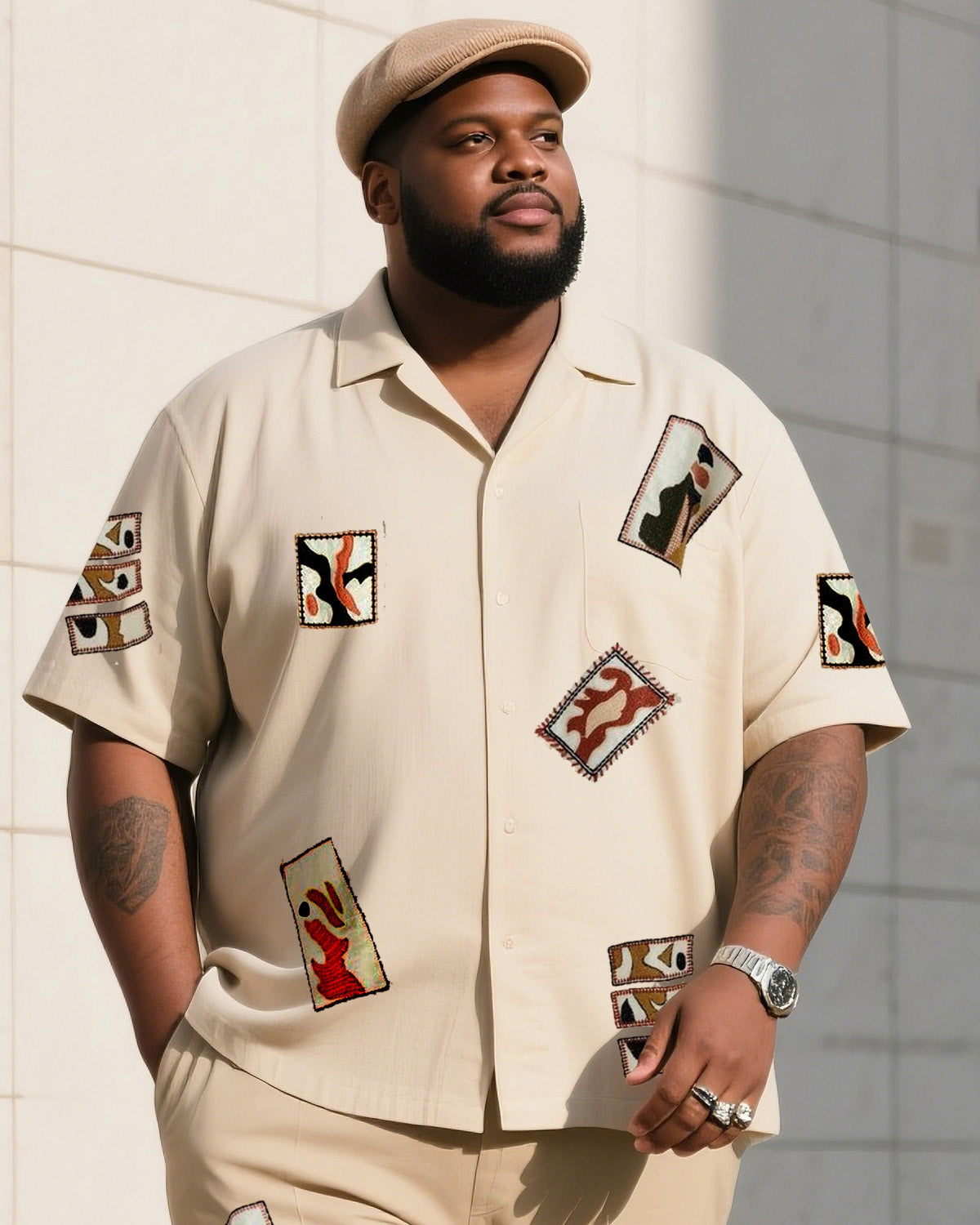 Big & Tall Graphic T-Shirt Pants Set for big men view 2
