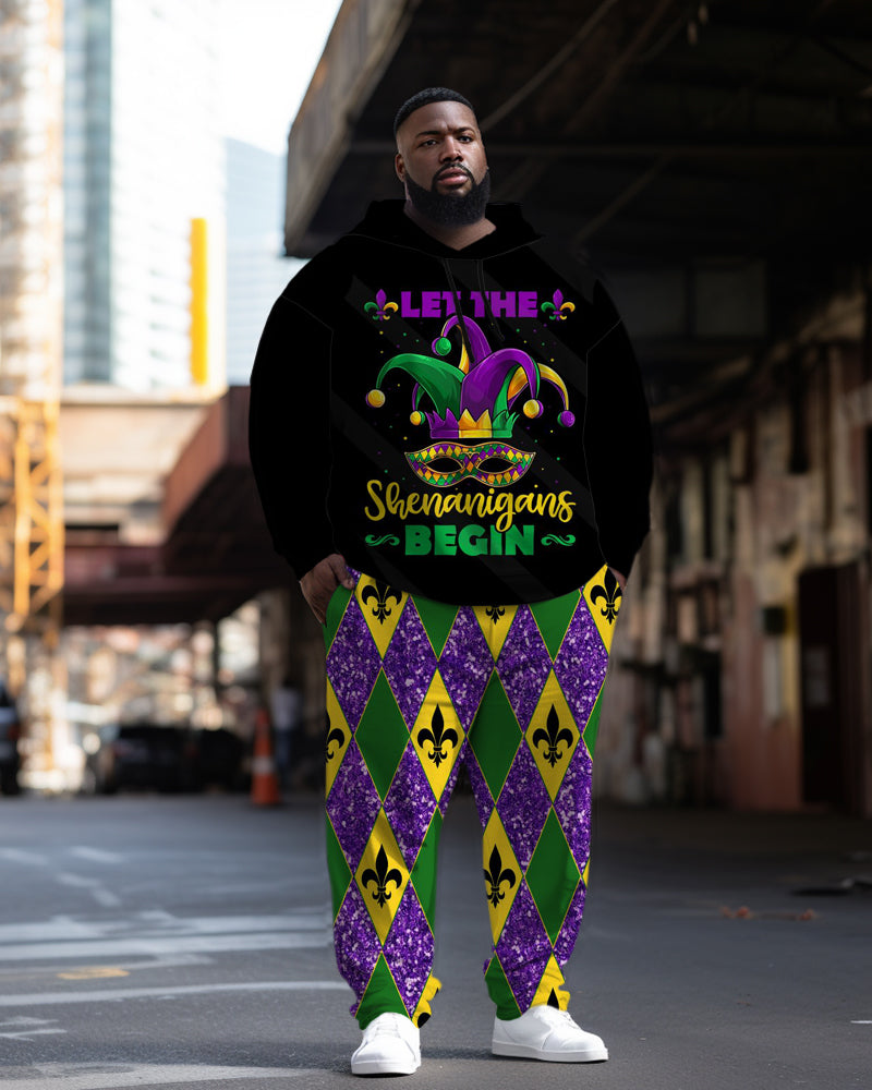 Big & Tall Graphic Athletic Hoodie Sweatpants Set for big men view 1