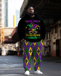 Big & Tall Graphic Athletic Hoodie Sweatpants Set for big men view 1
