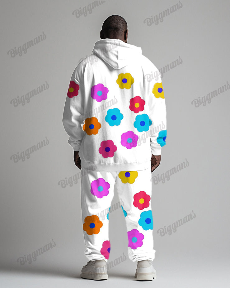 Big & Tall Graphic Hoodie Sweatpants Set for big men view 4