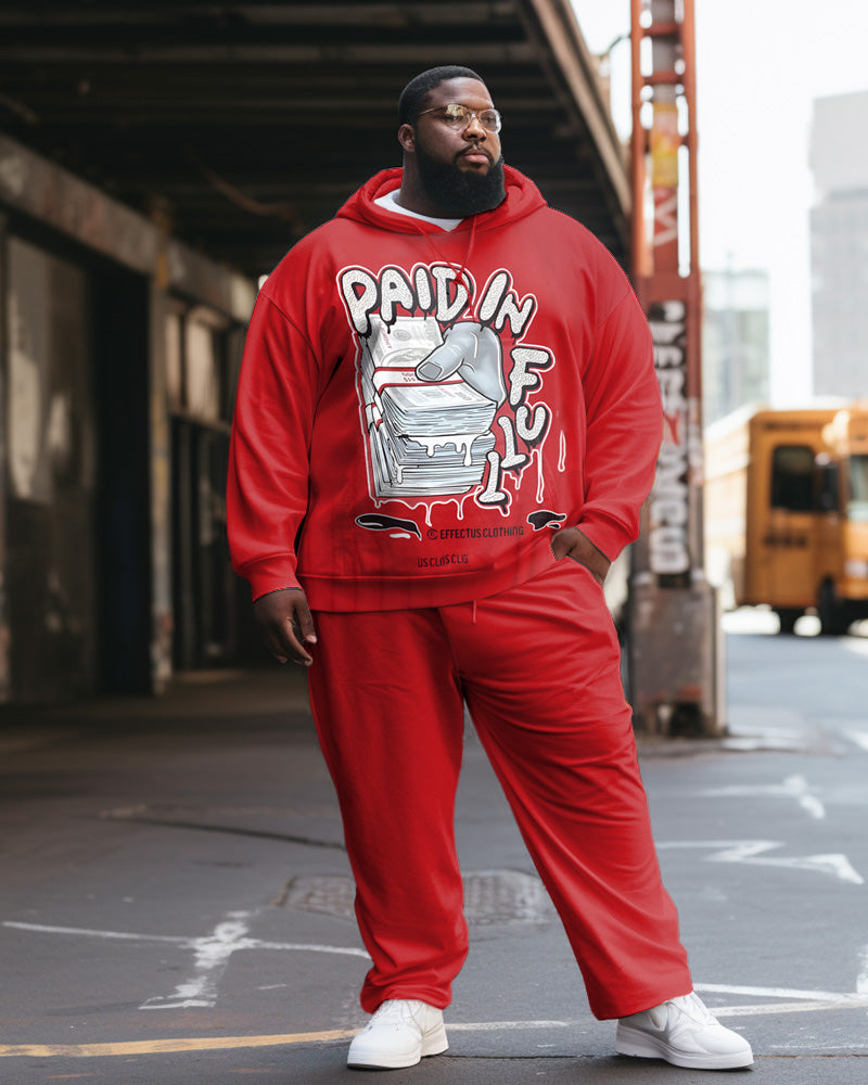Big & Tall Streetwear Hoodie Sweatpants Set for big men view 1