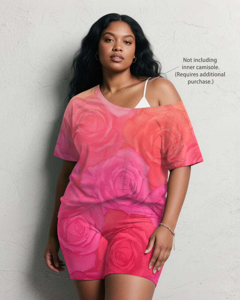 Big & Tall Pink Gradient Graphic Two-piece Set for big men view 2