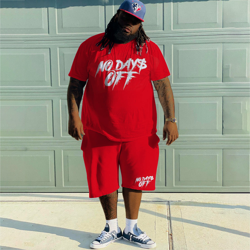 Big & Tall Graphic Streetwear Two-piece Set for big men view 2