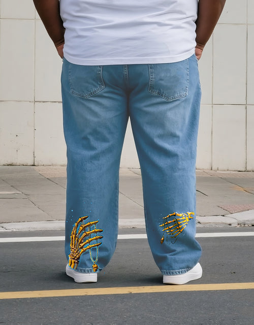 Big & Tall Denim Graphic Streetwear Jeans for big men view 1