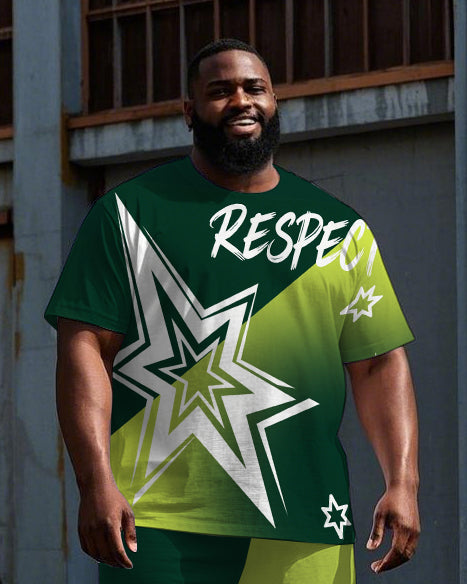 Big & Tall Streetwear T-Shirt Shorts Set for big men view 2