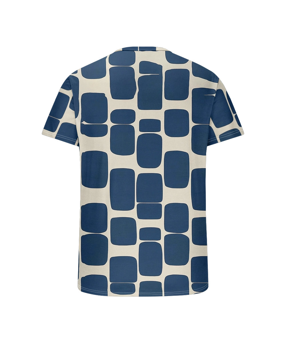 Big & Tall Blue Geometric Graphic T-Shirt for big men view 5