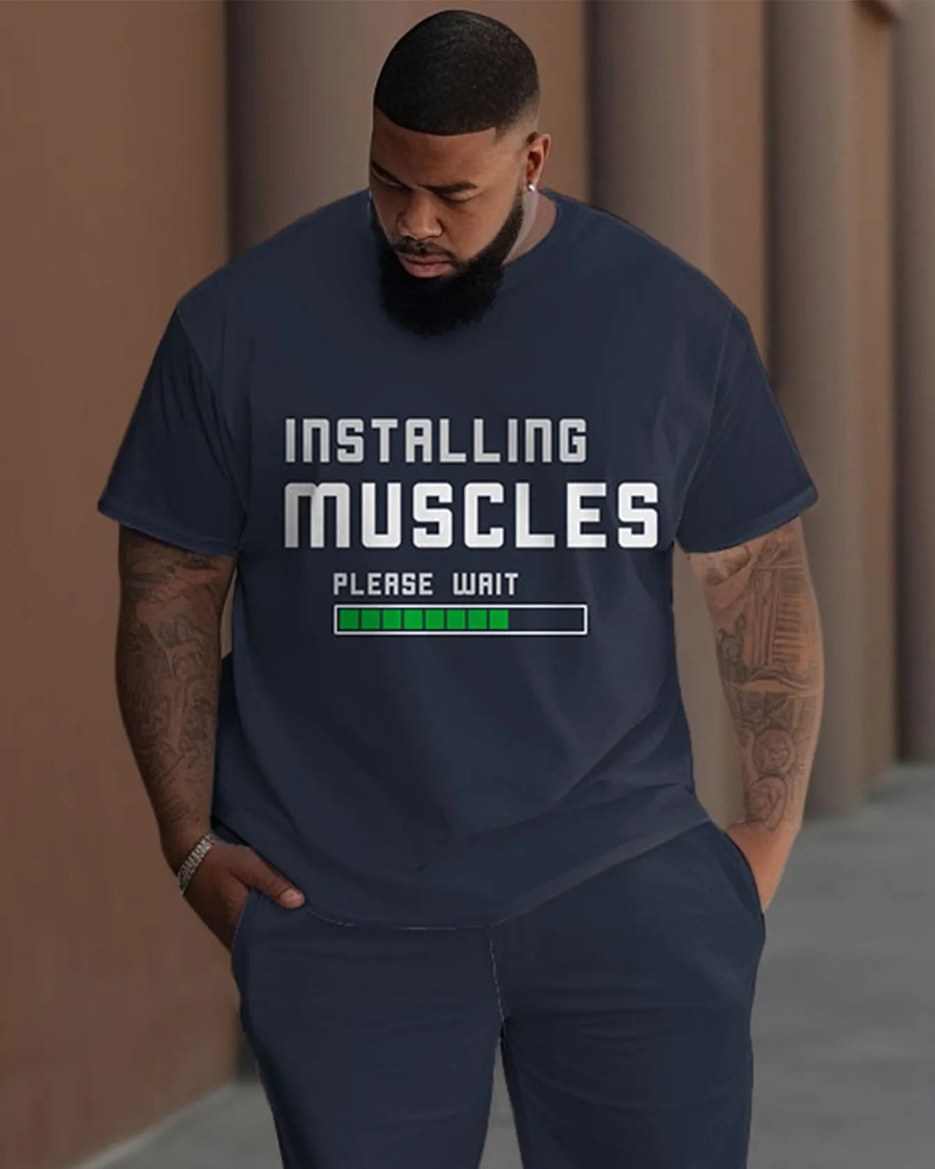Big & Tall Graphic T-Shirt Pants Set for big men view 2