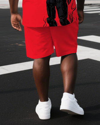 Big & Tall Graphic T-Shirt Shorts Set for big men view 3