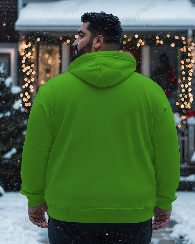 Big & Tall Green Graphic Hoodie Sweatpants Set for big men view 2