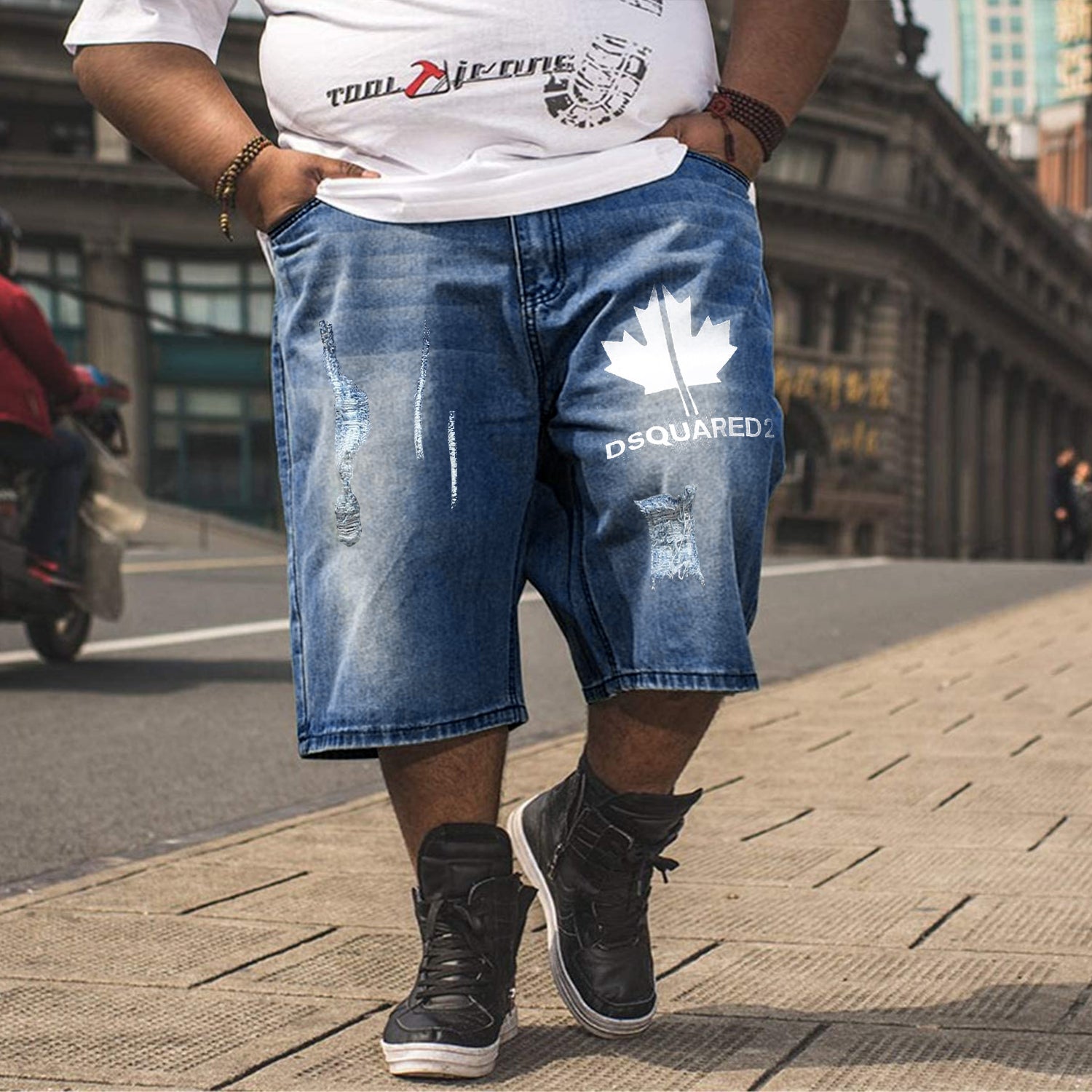 Big & Tall Denim Graffiti Streetwear Jeans for big men view 1