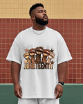 Big & Tall Black Juneteenth Graphic T-Shirt for big men
