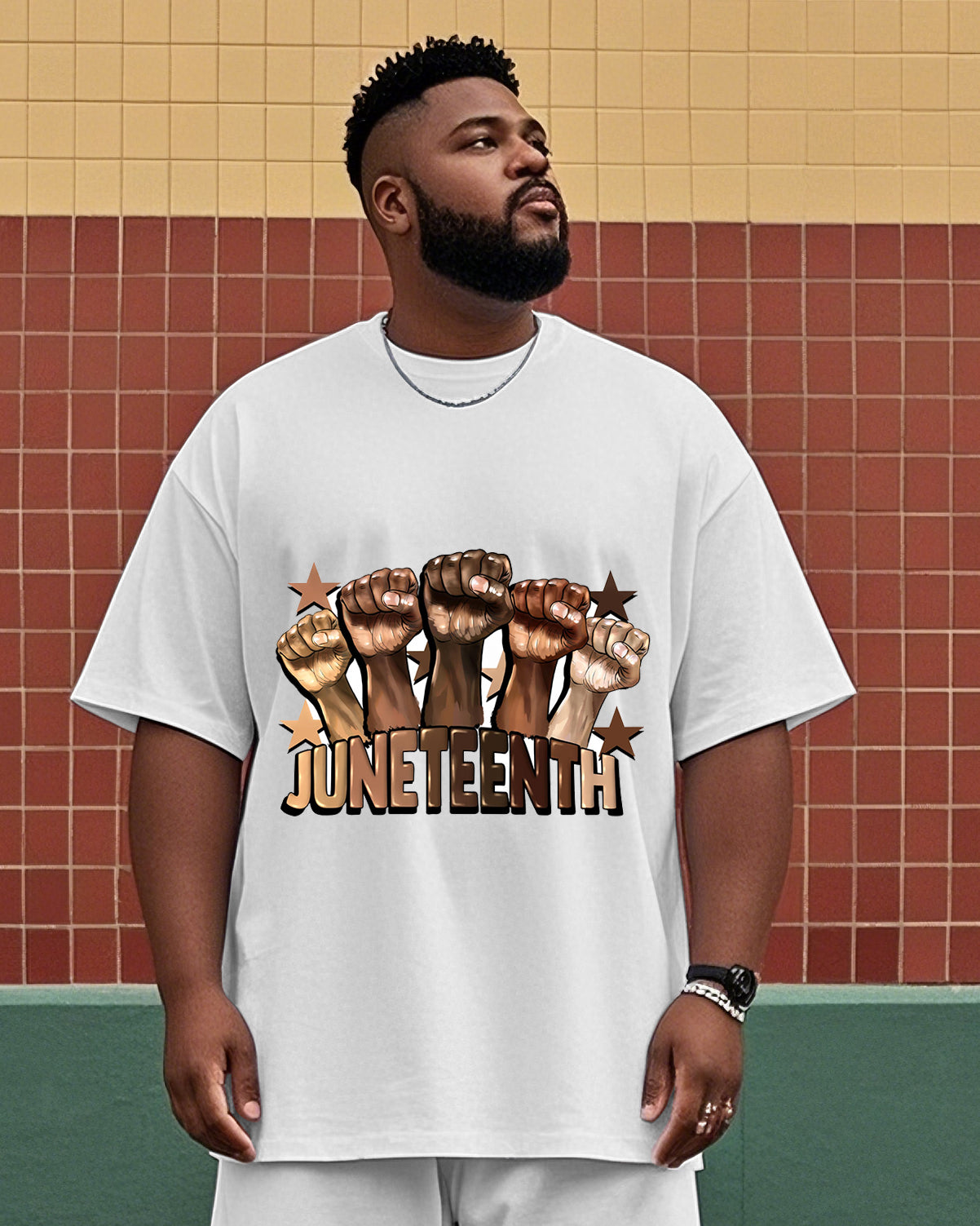 Big & Tall Black Juneteenth Graphic T-Shirt for big men