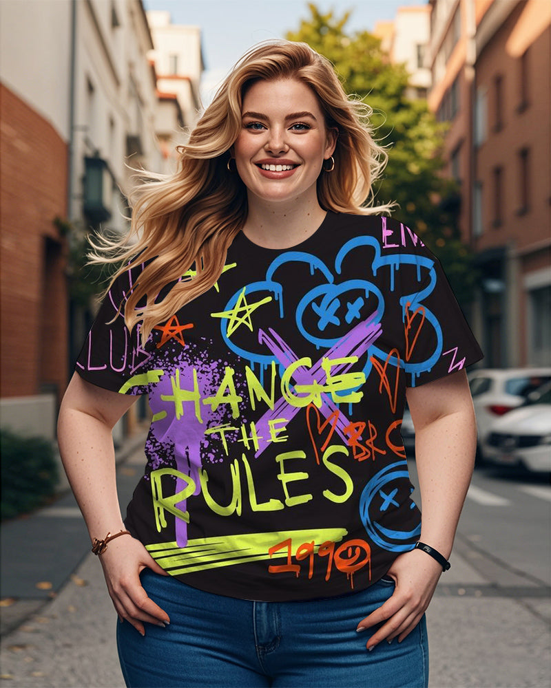 Big & Tall Graphic Graffiti T-Shirt for big men view 1