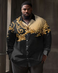 Big & Tall Floral Long Sleeve Shirt for big men