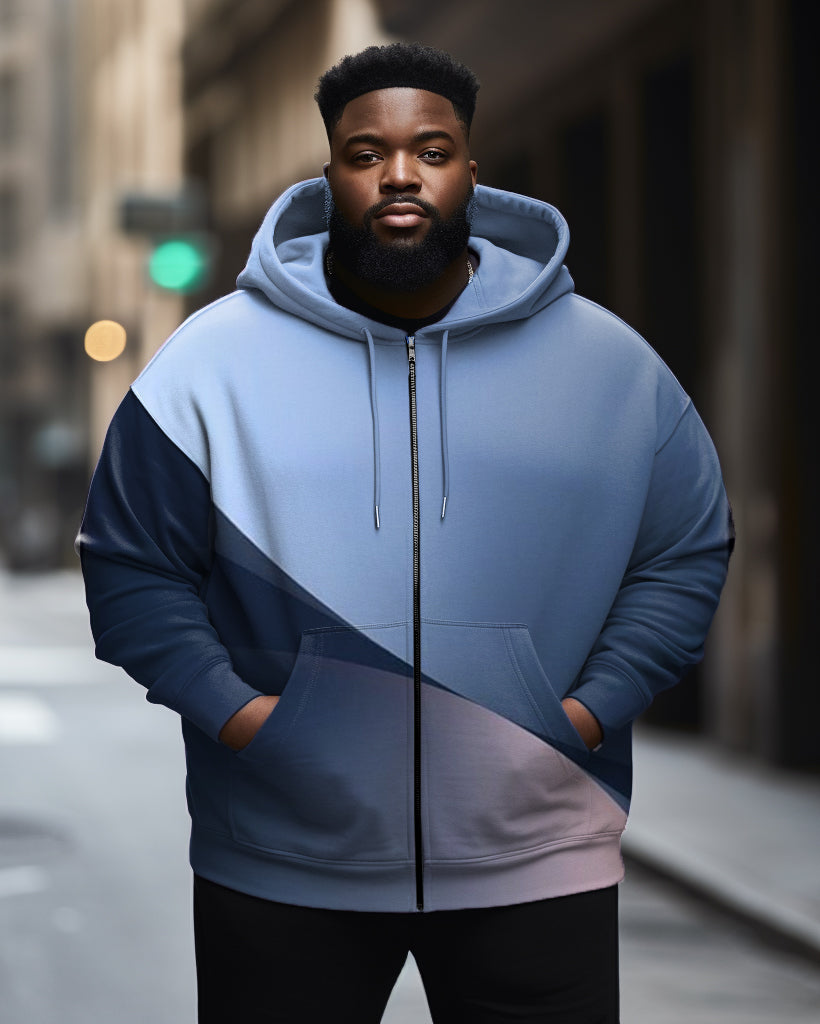 Big & Tall Colorblock Geometric Graphic Hoodie for big men