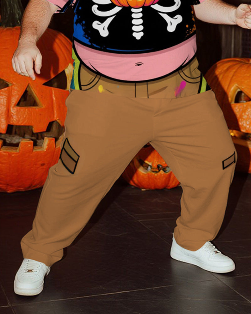 Big & Tall Skull T-Shirt Pants Set for big men view 3