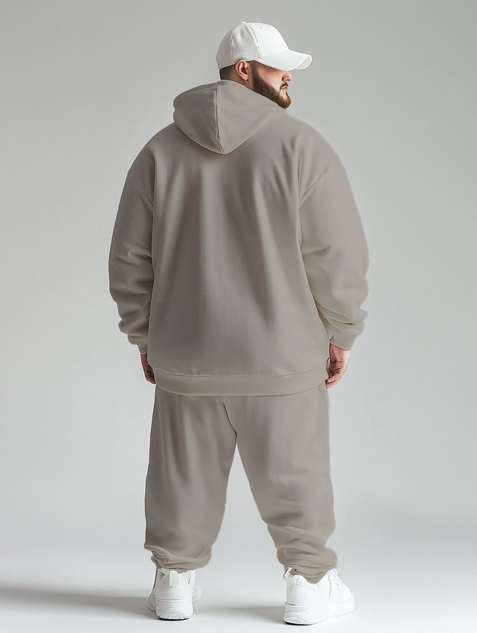 Big & Tall Colorblock Plaid Hoodie Sweatpants Set for big men view 4