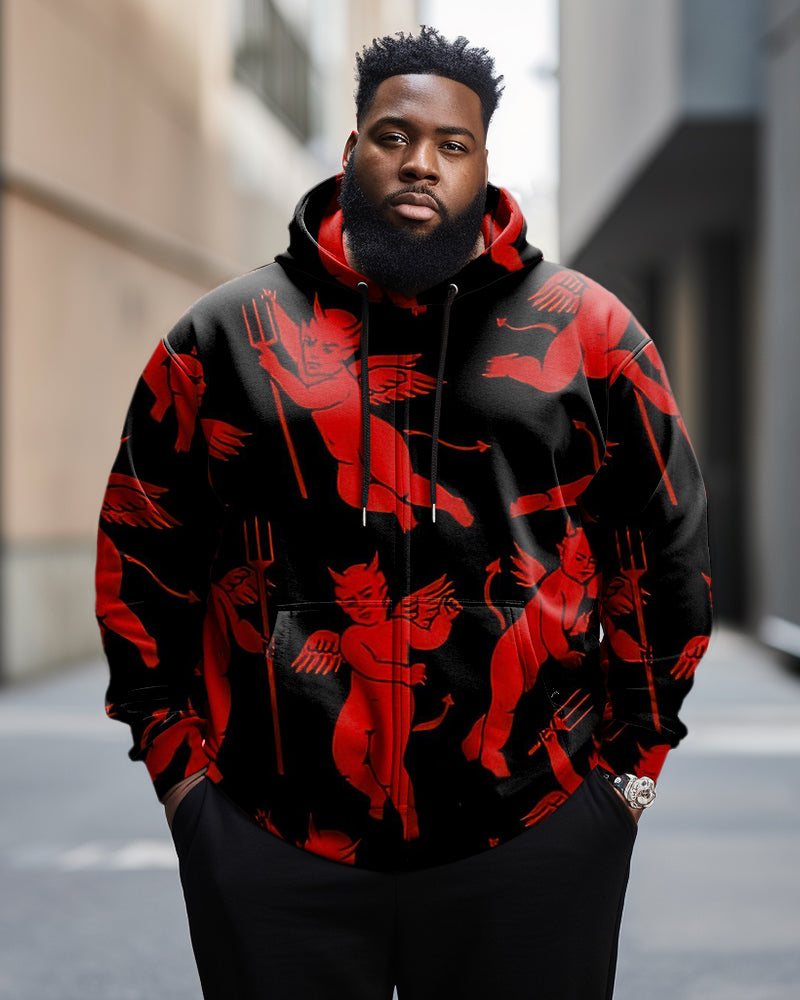 Big & Tall Streetwear Hoodie Sweatpants Set for big men